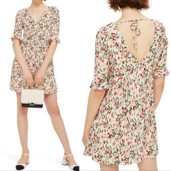 Topshop Iris Floral Ruffle Skater Dress - Picture 2 of 4